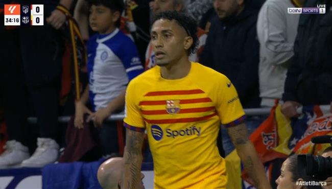 رافينيا يهدر هدف لبرشلونة امام اتلتيكو مدريد بالدوري الاسباني