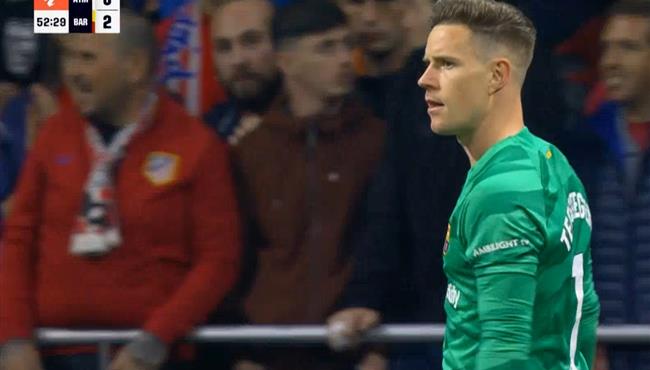 علي مرتين تصدي تيرشتيجن الرائع ينقذ برشلونة من هدف محقق امام اتلتيكو مدريد