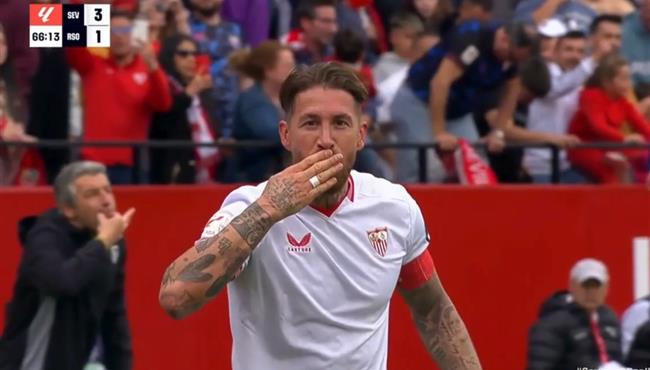 هدف سيرجو راموس في مرمي ريال سوسيداد بالدوري الاسباني