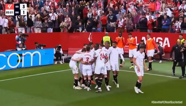 اهداف مباراة اشبيلية وريال سوسييداد 3 2 الدوري الاسباني