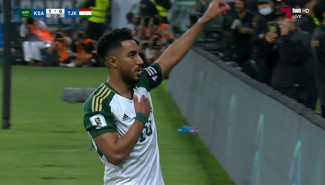 هدف سالم الدوسري في مرمي طاجيكستان بتصفيات كاس العالم
