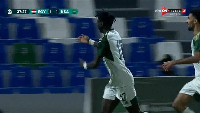 هدف تعادل السعودية مع مصر الاوليمبي في بطولة غرب اسيا تحت 23 عام