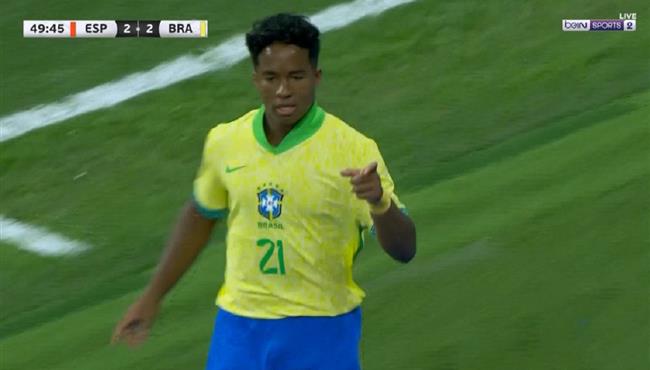 هدف البرازيل الثاني في مرمي اسبانيا اندريك