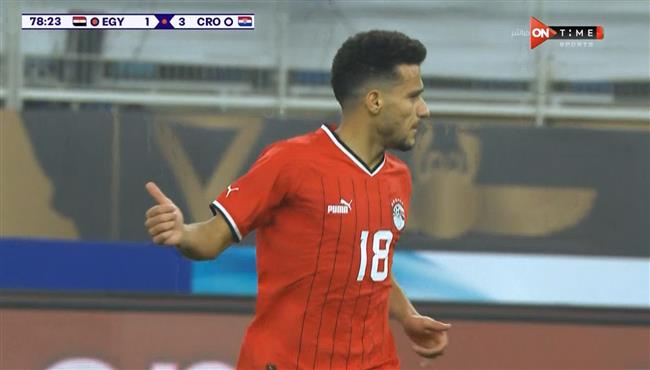 مصطفي فتحي كاد ان يسجل هدف رائع في مرمي كرواتيا