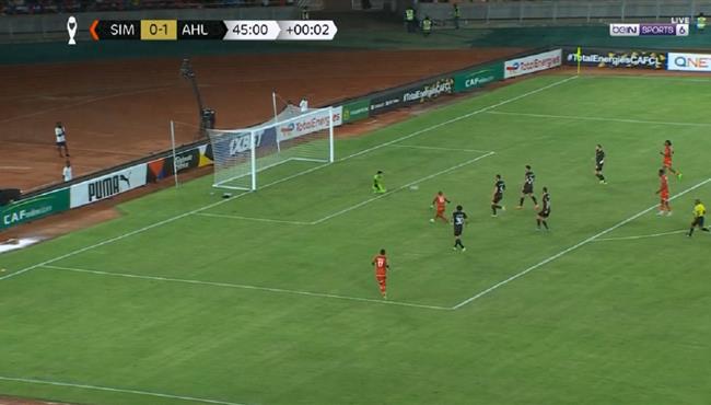 مصطفي شوبير يتصدي لانفراد امام سيمبا بدوري ابطال افريقيا