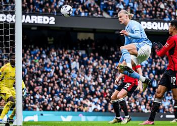 فيديو هالاند يسجل هدف مانشستر سيتي الثالث أمام مانشستر يونايتد