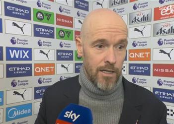 تين هاج بعد السقوط أمام مانشستر سيتي لعبنا بثنائي مصاب والفوز كان ممكن ا