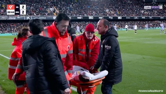 اصابة دياخابي المروعة وصدمة اللاعبين في مباراة ريال مدريد وفالنسيا