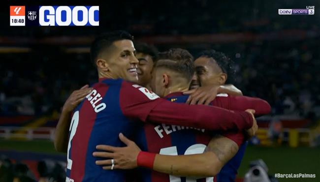 هدف رافينها الملغي في مباراة برشلونة ولاس بالماس