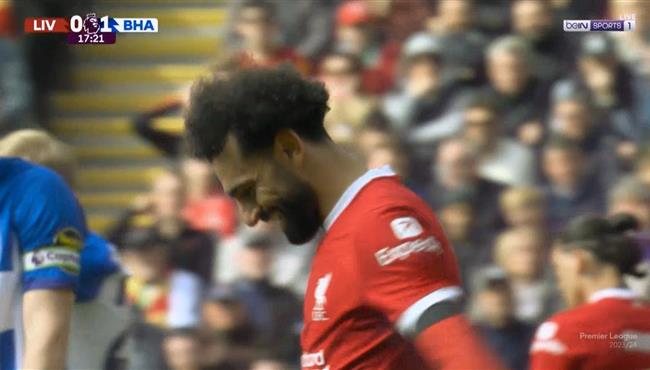 محمد صلاح يهدر هدف محقق امام برايتون بالدوري الانجليزي