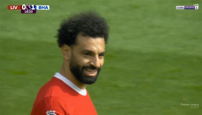 فرصة محمد صلاح الخطيرة علي مرمي برايتون بالدوري الانجليزي
