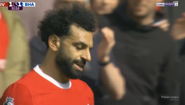 محمد صلاح يهدر فرصة هدف امام برايتون بالدوري الانجليزي