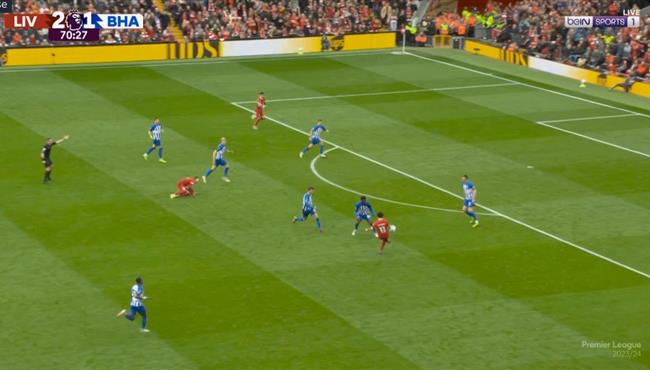 محمد صلاح يمرر ببراعية والحكم يلغي هدف ليفربول امام برايتون