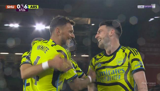 هدف ارسنال السادس في مرمي شيفيلد يونايتد بالدوري الانجليزي