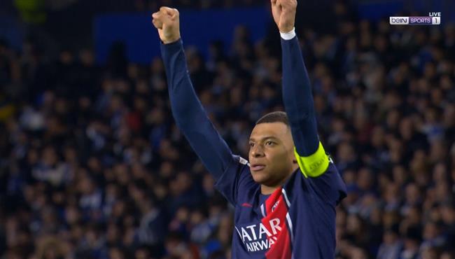 هدف مبابي الثاني في مرمي ريال سوسيداد بدوري ابطال اوروبا وفرحه كبيرة لـ انريكي