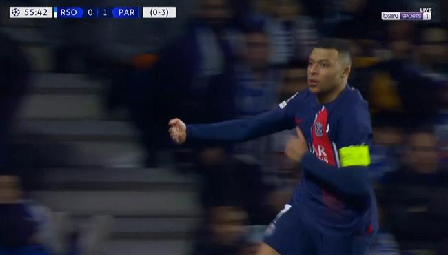 ثنائية كليان مبابي في مرمي ريال سوسيداد بدوري ابطال اوروبا