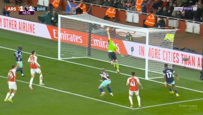 انقاذ ولا أروع من رامسديل يمنع هدف محقق لـ برينتفورد في مرمي ارسنال