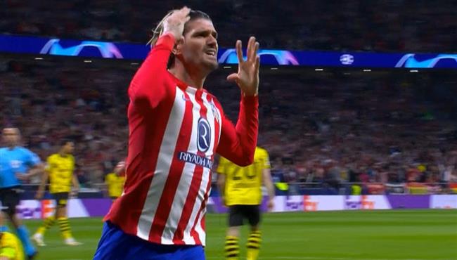 هدف اتلتيكو مدريد الاول في مرمي بوروسيا دورتموند بدوري ابطال اوروبا