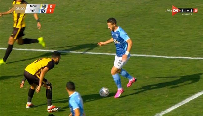 هدف بيراميدز الاول في مرمي المقاولون العرب اسيست رمضان صبحي