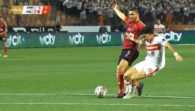 فرصة زيزو الخطيرة علي مرمي الاهلي وتدخل رامي ربيعة