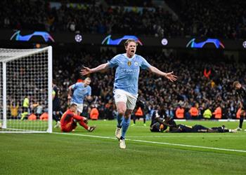 فيديو دي بروين يسجل هدف تعادل مانشستر سيتي أمام ريال مدريد