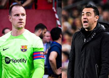 تير شتيجن يثير الغموض بشأن استمرارية تشافي مع برشلونة