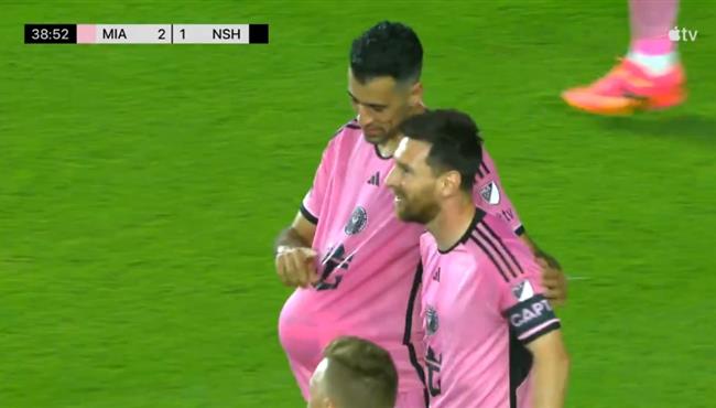 اسيست ميسي لـ هدف بوسكيتس في مرمي ناشفيل بالدوري الامريكي
