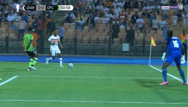 تصدي حارس دريمز يحرم شيكابالا من تسجيل هدف رائع للزمالك