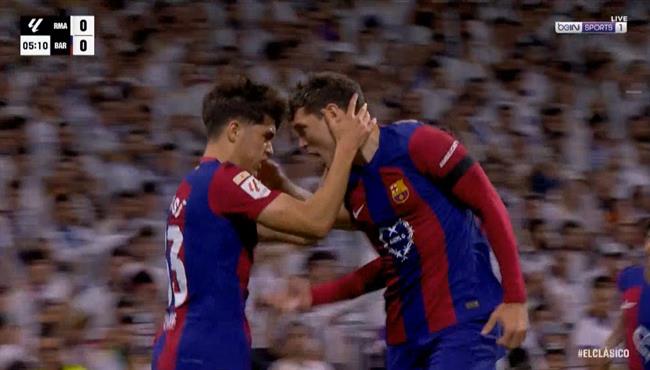 هدف برشلونة الاول في مرمي ريال مدريد بالدوري الاسباني كريستينسن