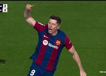 فيديو ليفاندوفسكي يسجل هدف تعادل برشلونة أمام فالنسيا