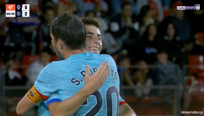 هدف برشلونة الثاني في مرمي الميريا بالدوري الاسباني