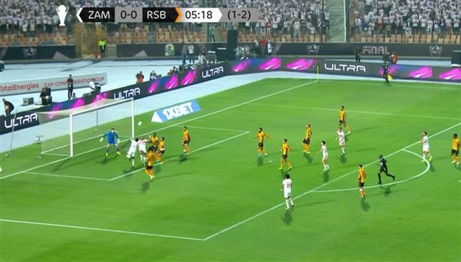 ابراهيما نداي كاد ان يسجل هدف للزمالك امام نهضة بركان والحارس يتصدي