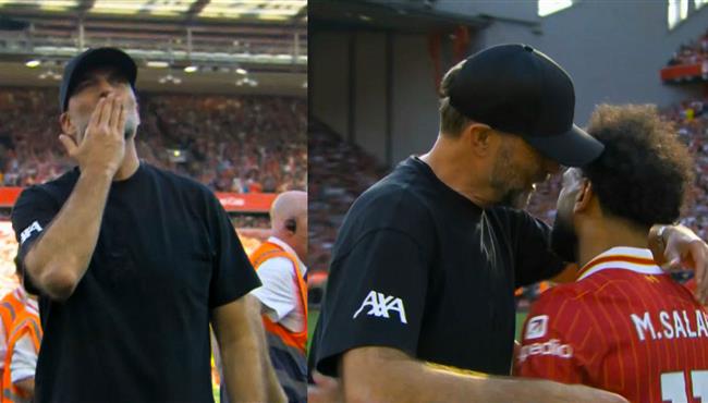 لحظات مؤثرة يورجن كلوب يودع لاعبي ليفربول وعناق حار مع محمد صلاح