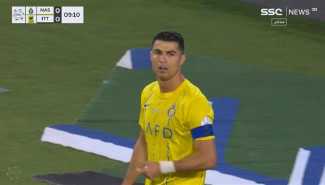 هدف رونالدو الملغي امام الاتحاد بالدوري السعودي