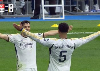 فيديو بيلينجهام يسجل هدف ريال مدريد الثاني أمام قادش