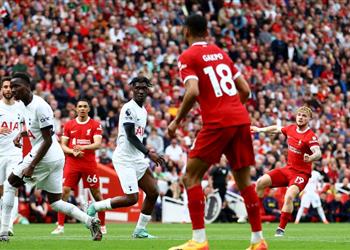 فيديو أسيست محمد صلاح صاروخية إليوت تسجل هدف ليفربول الرابع أمام توتنهام