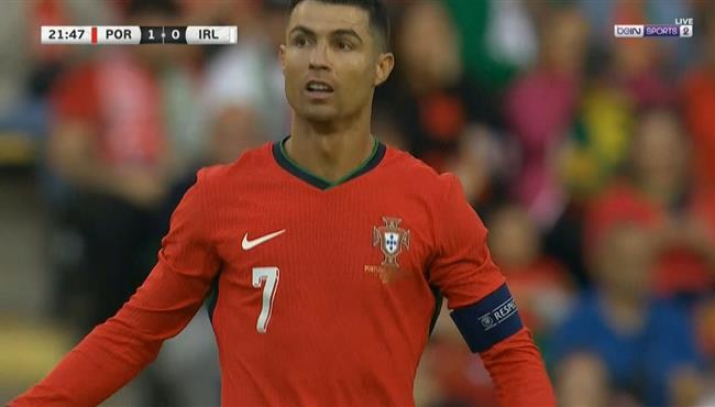 القائم يحرم رونالدو من تسجيل هدف من ركله حره امام ايرلندا