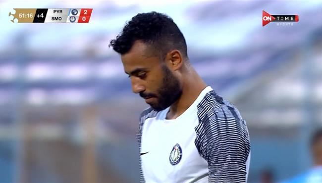 حسام حسن يهدر ركلة  جزاء امام بيراميدز في الدوري المصري
