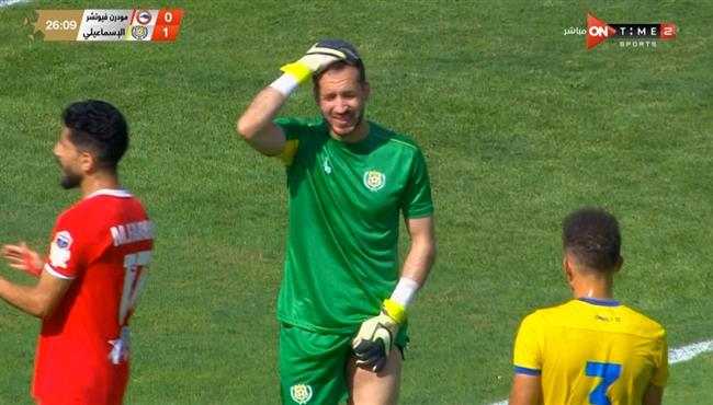 اصابة محمد فوزي حارس الاسماعيلي وخروجه في مباراة فيوتشر