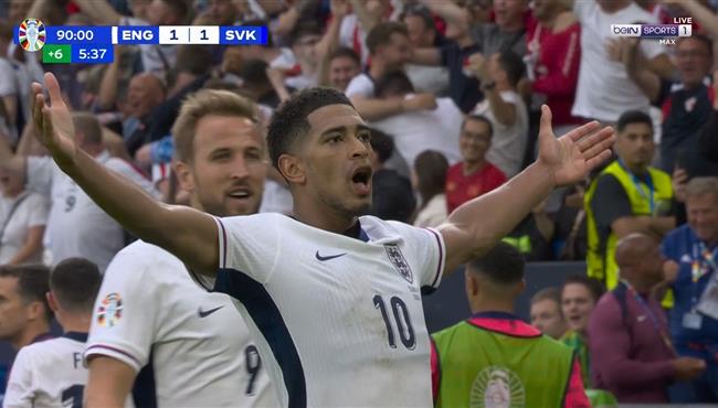 هدف بيلينجهام العالمي امام سلوفاكيا في الوقت القاتل يورو 2024