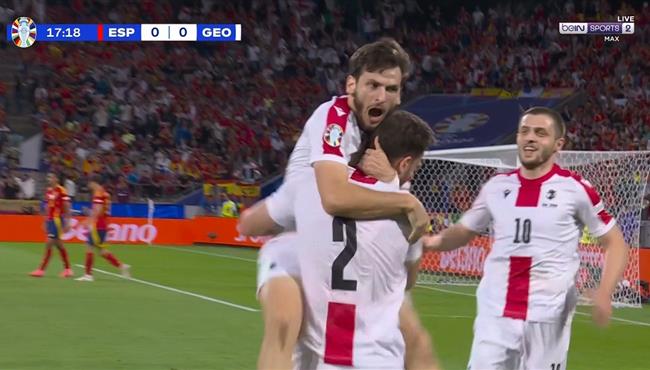 هدف جورجيا الاول في مرمي اسبانيا يورو 2024
