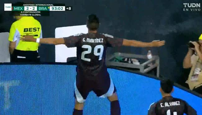 هدف تعادل المكسيك مع البرازيل 2 2 مباراة ودية