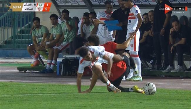 اصابة احمد ايشو في مباراة الزمالك وطلائع الجيش بالدوري المصري