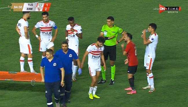 اصابة وخروج دونجا في مباراة الزمالك وطلائع الجيش بالدوري المصري