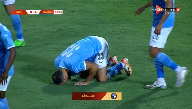 هاتريك مروان حمدي في مباراة بيراميدز والنصر بكأس مصر