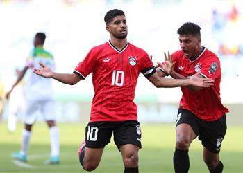 إبراهيم عادل يسجل هدف منتخب مصر الأولمبي الثاني أمام العراق