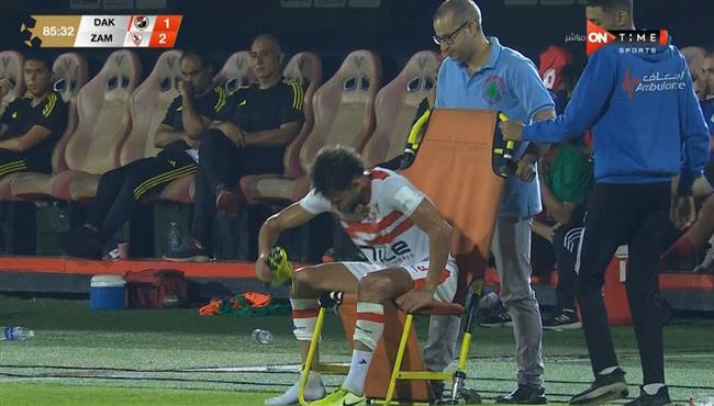 اصابة نبيل دونجا في مباراة الزمالك والداخلية