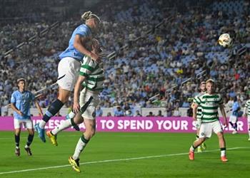 فيديو مانشستر سيتي يسقط برباعية ودي ا أمام سيلتيك وهالاند يسجل