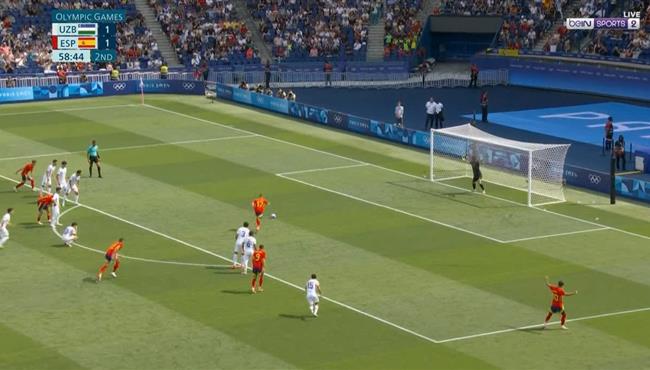 ركلة جزاء اسبانيا المهدره امام اوزباكستان في اولمبياد باريس