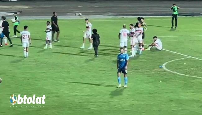 شيكابالا يتجه لمروان حمدي ليصافحه عقب انتهاء المباراة ومشجع يوجه رسالة لمصطفي شلبي انا احسن منك يا شلبي